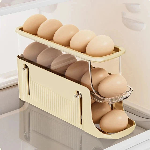 Eierlagerbox Automatischer Scroll-Ei-Halter Eierlagerregal