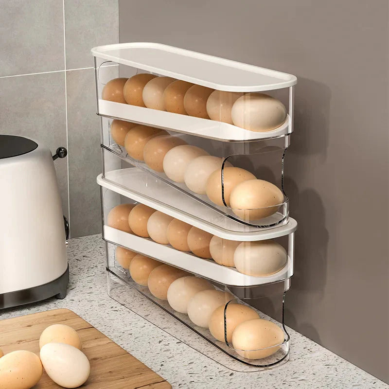 Eierlagerbox Automatischer Scroll-Ei-Halter Eierlagerregal