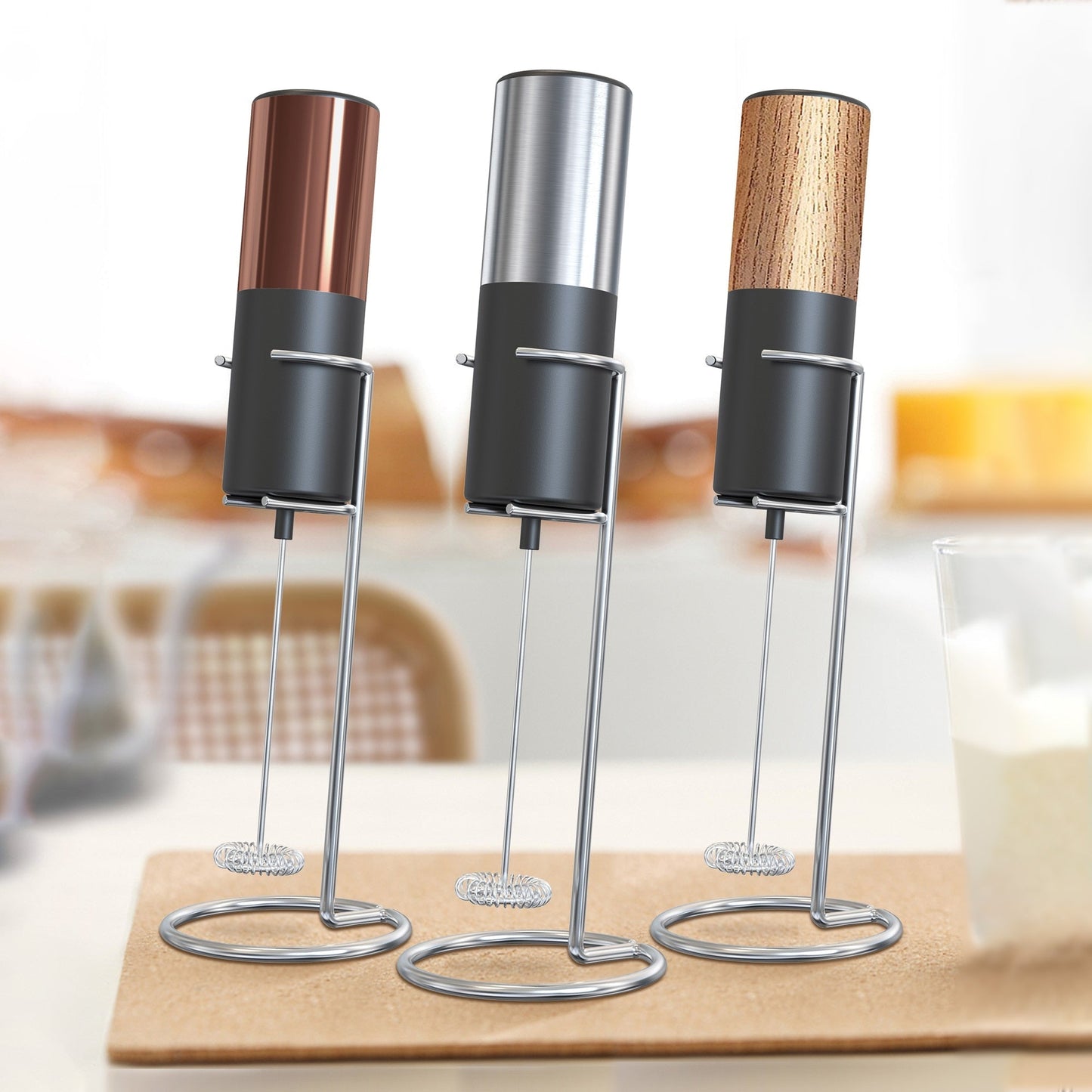Elektrischer Milchaufschäumer Mini Schäumgerät Kaffeemaschine Tragbarer Mixer