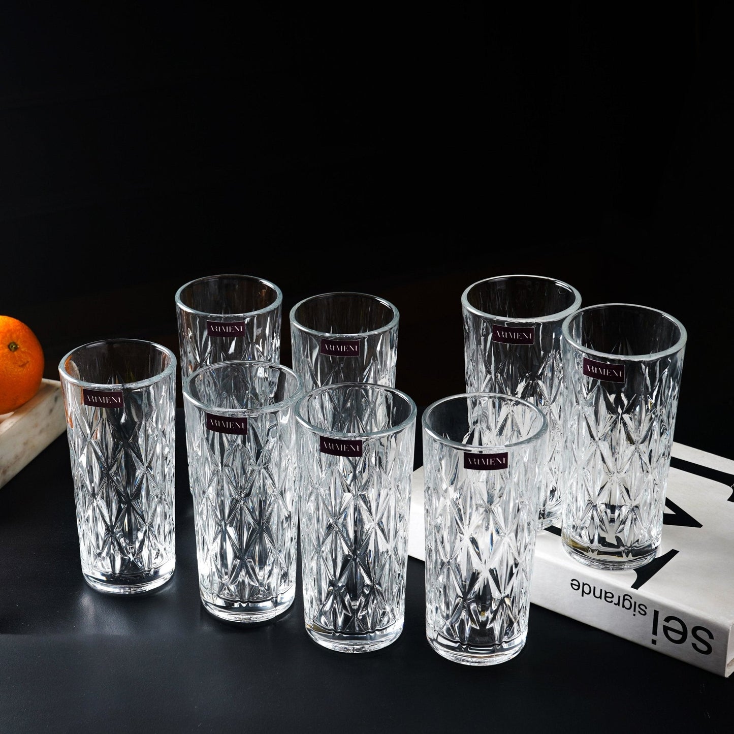 Erhöhtes geätztes Highball-Glas