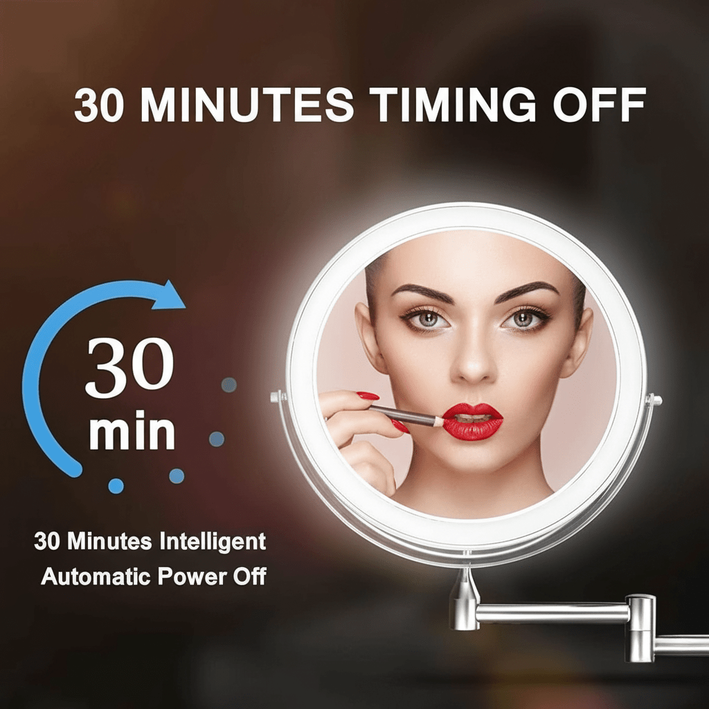 Sandsberg | LED-Vergrößerungsspiegel mit einstellbarer Beleuchtung und wiederaufladbarem Akku