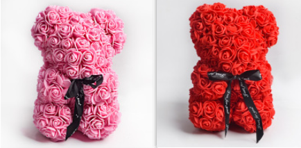 Valentinstag Geschenk Rose Bär Ewige Blume Rose Teddybär PE Schaum Bär 25cm Valentinstag