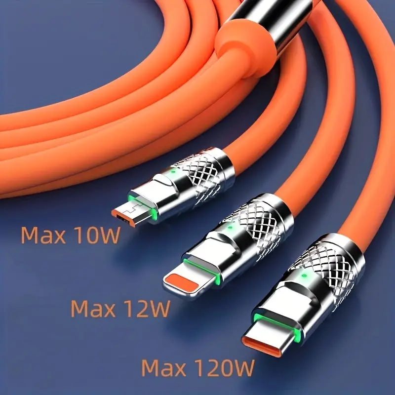 3-in-1-Superschnellladekabel mit LED-Anzeige