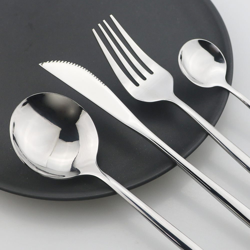 24-teiliges schwarzes Besteckset