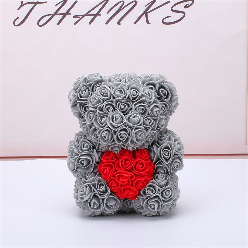 Valentinstag Geschenk Rose Bär Ewige Blume Rose Teddybär PE Schaum Bär 25cm Valentinstag