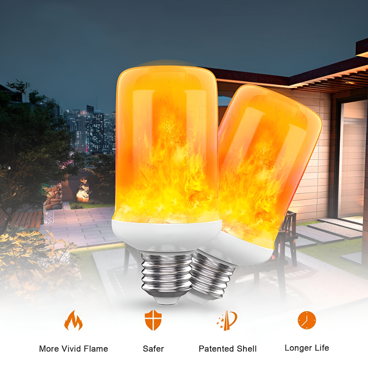 Sandsberg | Flame Effect Lampe - 9W Simulierte Flamme Birne