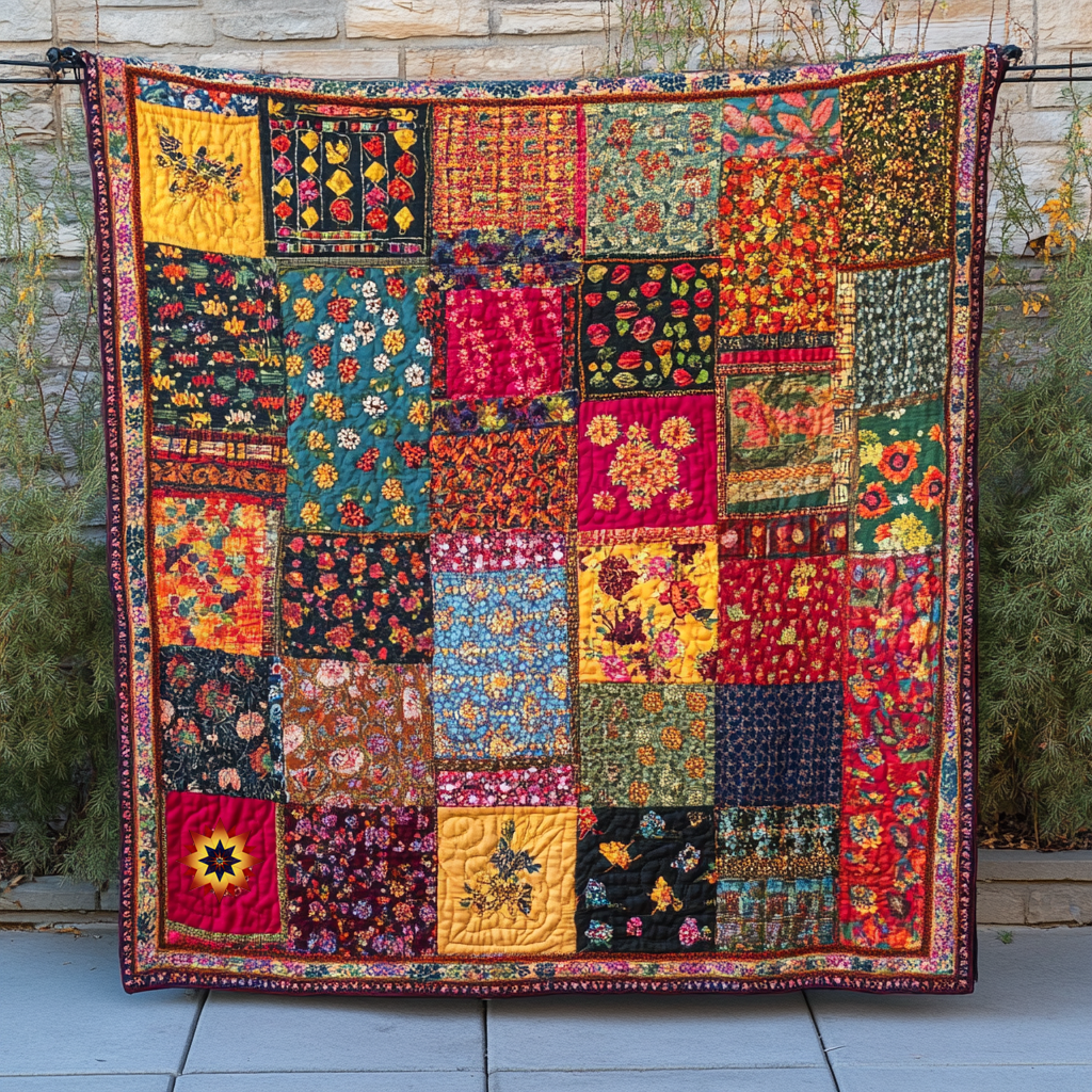 Florales Patchwork Quilt