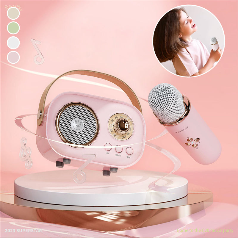 Mini Karaoke Maschine & Bluetooth Lautsprecher Mit Kabellosem Mikrofon