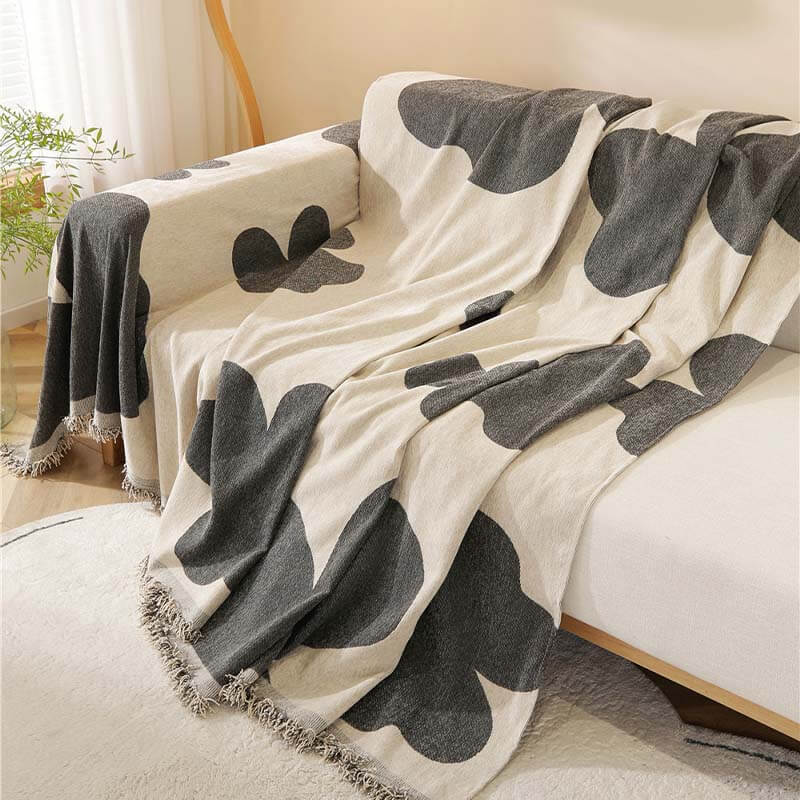 Kleeblattmusterdecke Chenille Große Sofabezug