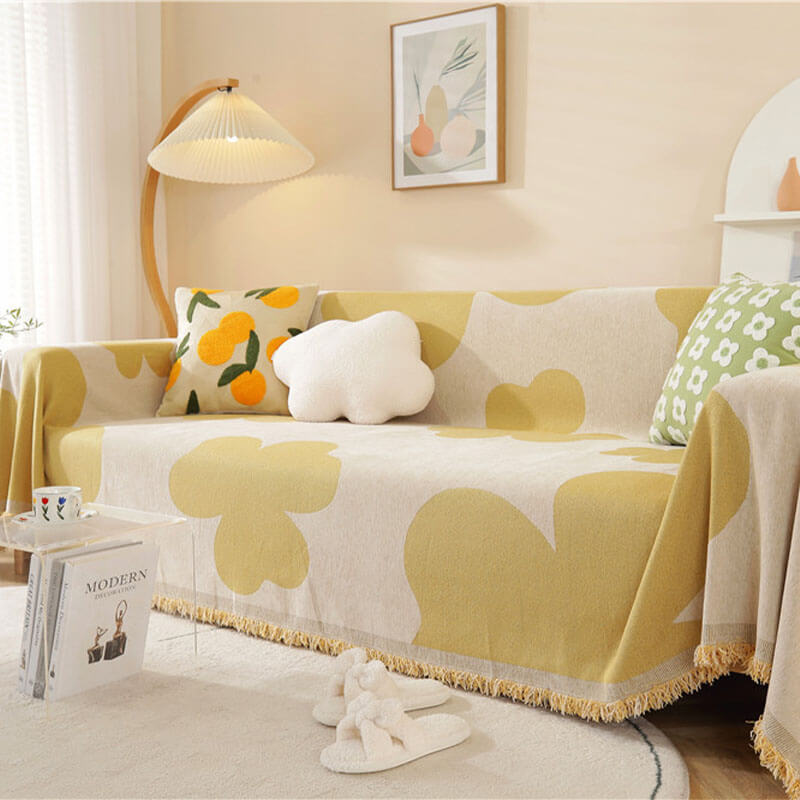 Kleeblattmusterdecke Chenille Große Sofabezug