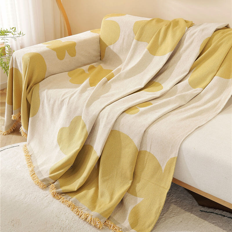 Kleeblattmusterdecke Chenille Große Sofabezug