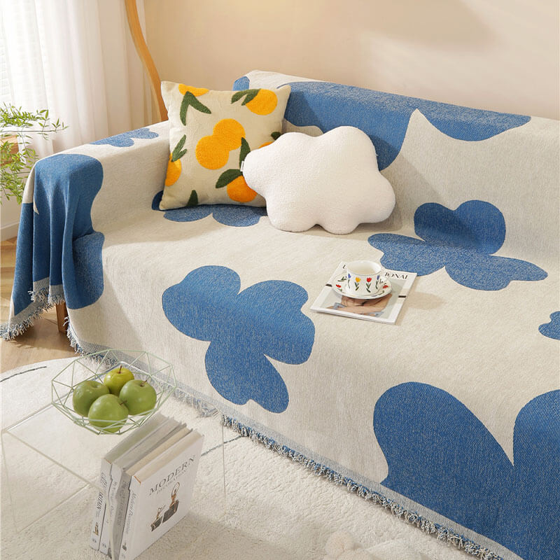 Kleeblattmusterdecke Chenille Große Sofabezug