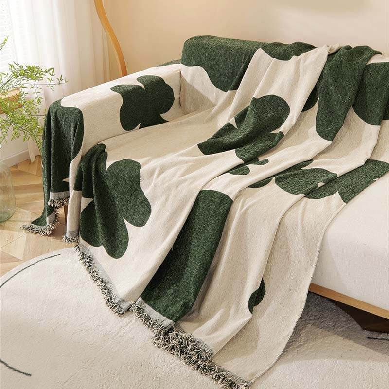 Kleeblattmusterdecke Chenille Große Sofabezug