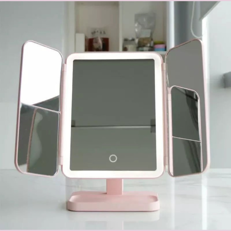 Make-up Spiegel - Dreifachspiegel mit Dreifarbiger LED-Beleuchtung