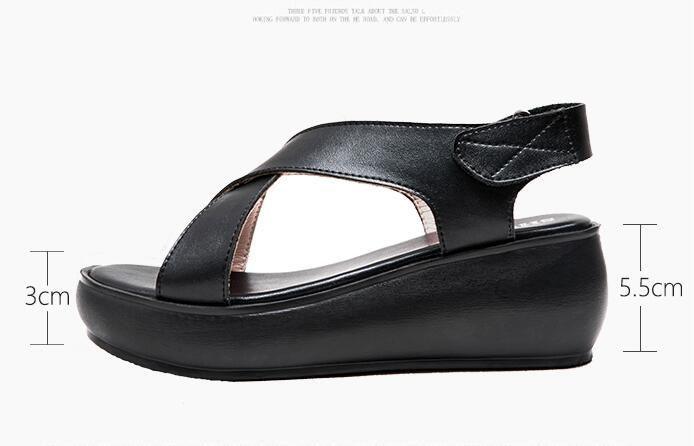 Gladiator Damen Freizeitschuh Leder Plattform Sandale