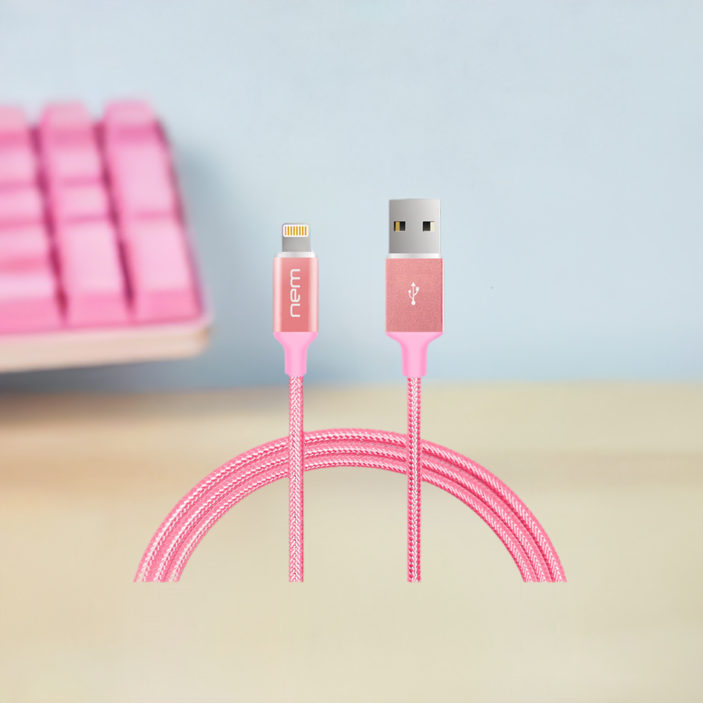 Apple MFi-zertifiziert Nylon-geflecht Lightning-Kabel 4Fu. RoseG