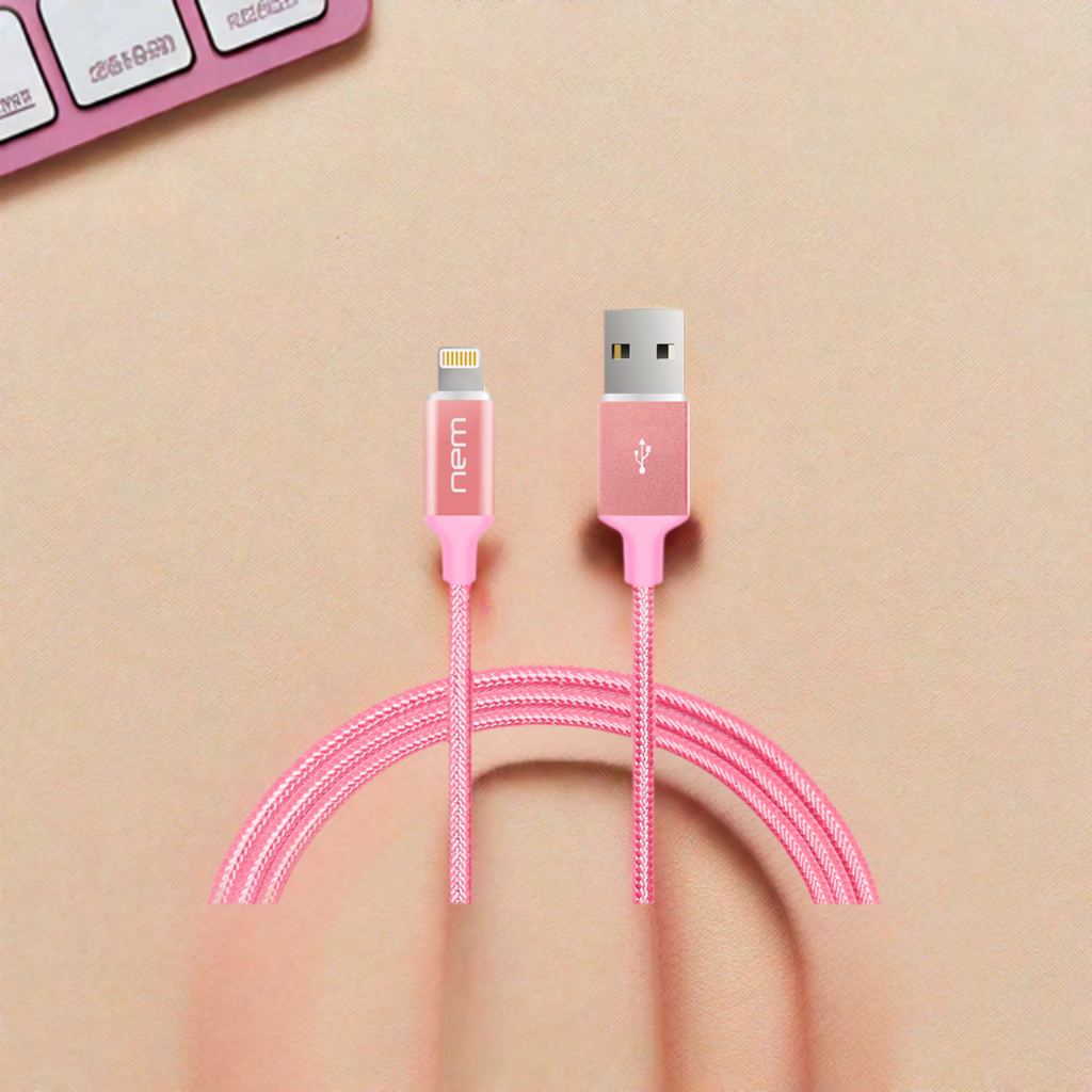 Apple MFi-zertifiziert Nylon-geflecht Lightning-Kabel 4Fu. RoseG