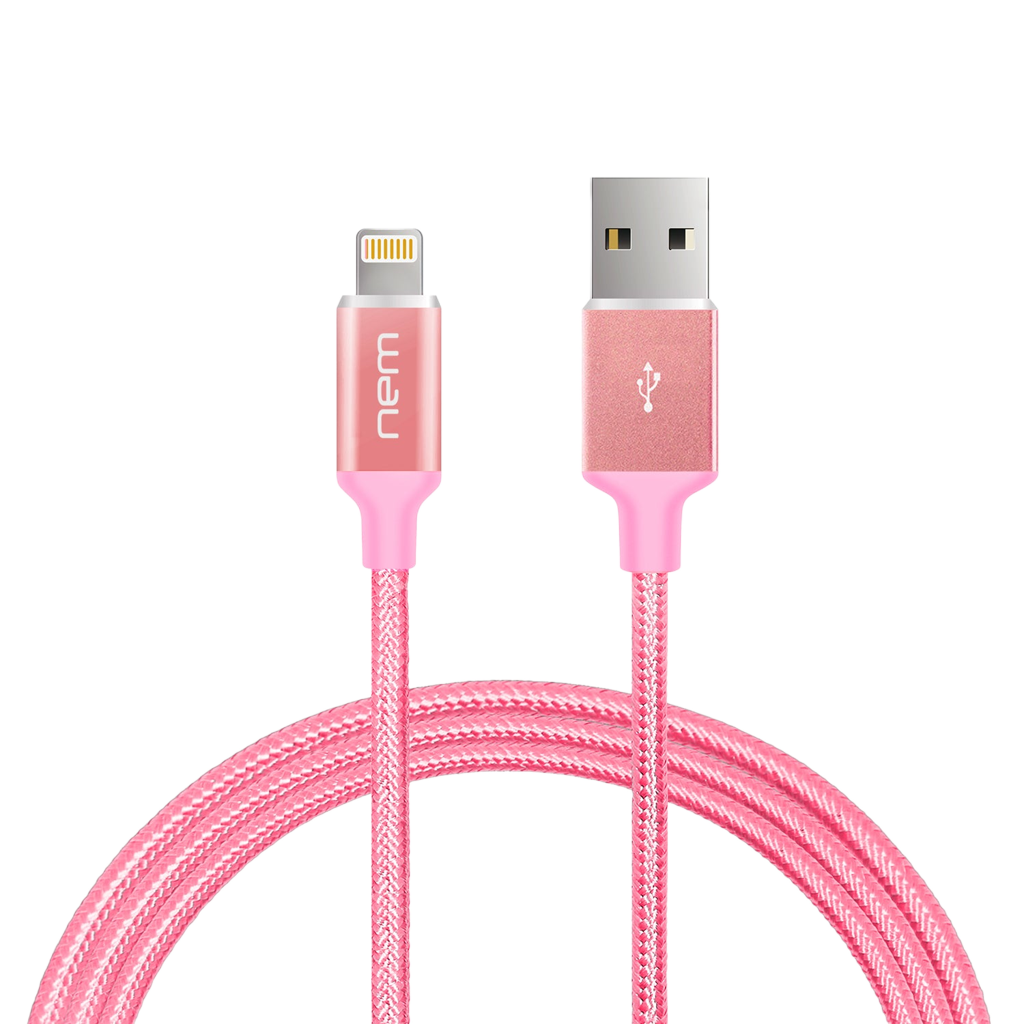Apple MFi-zertifiziert Nylon-geflecht Lightning-Kabel 4Fu. RoseG