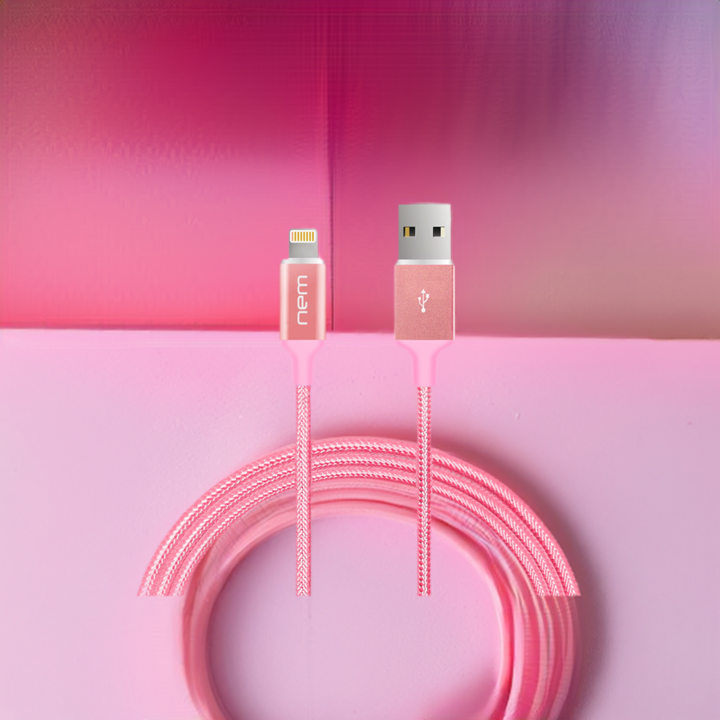 Apple MFi-zertifiziert Nylon-geflecht Lightning-Kabel 4Fu. RoseG