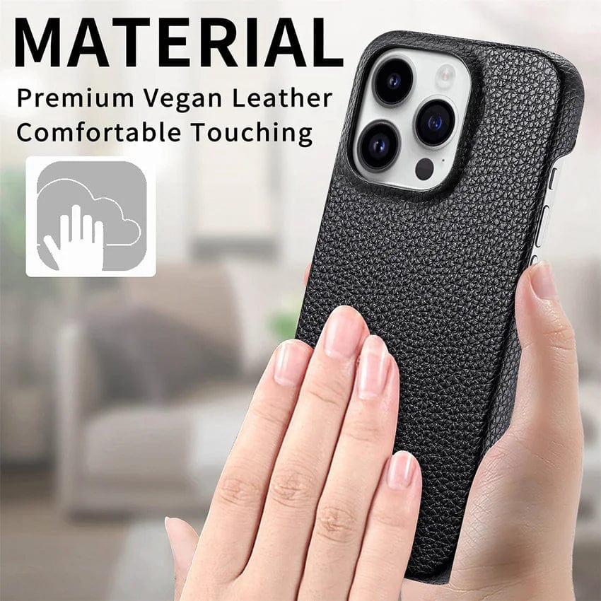 iPhone-Hülle aus Litschi-Grain-Leder | Luxuriöse, stoßfeste und stilvolle Hülle