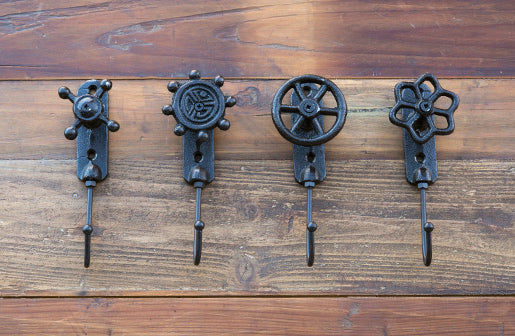 Gusseisen Wasserhahn Haken Set von 4
