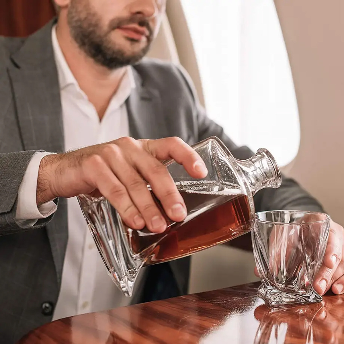 Luxe Kristall PrestigePour Karaffe - Luxuriöses Kristall Whisky Set
