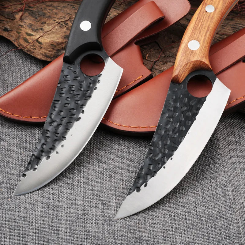 Sandsberg Japanisches Kochmesser – Handgemacht mit Ledertasche & Geschenkbox
