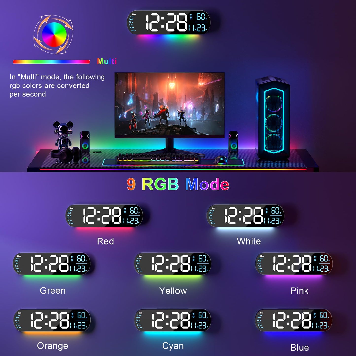 Sandsberg | Multi Funktionale LED Display Uhr