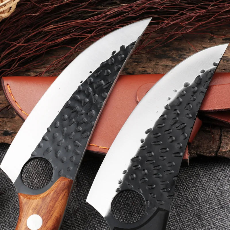 Sandsberg Japanisches Kochmesser – Handgemacht mit Ledertasche & Geschenkbox