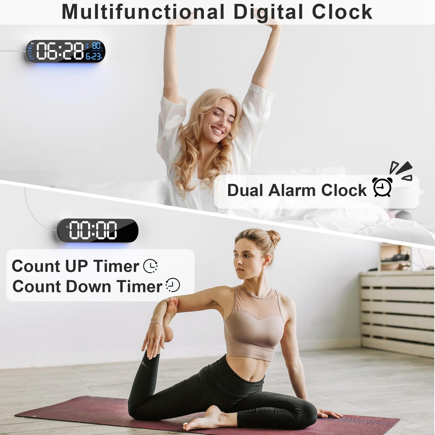 Sandsberg | Multi Funktionale LED Display Uhr