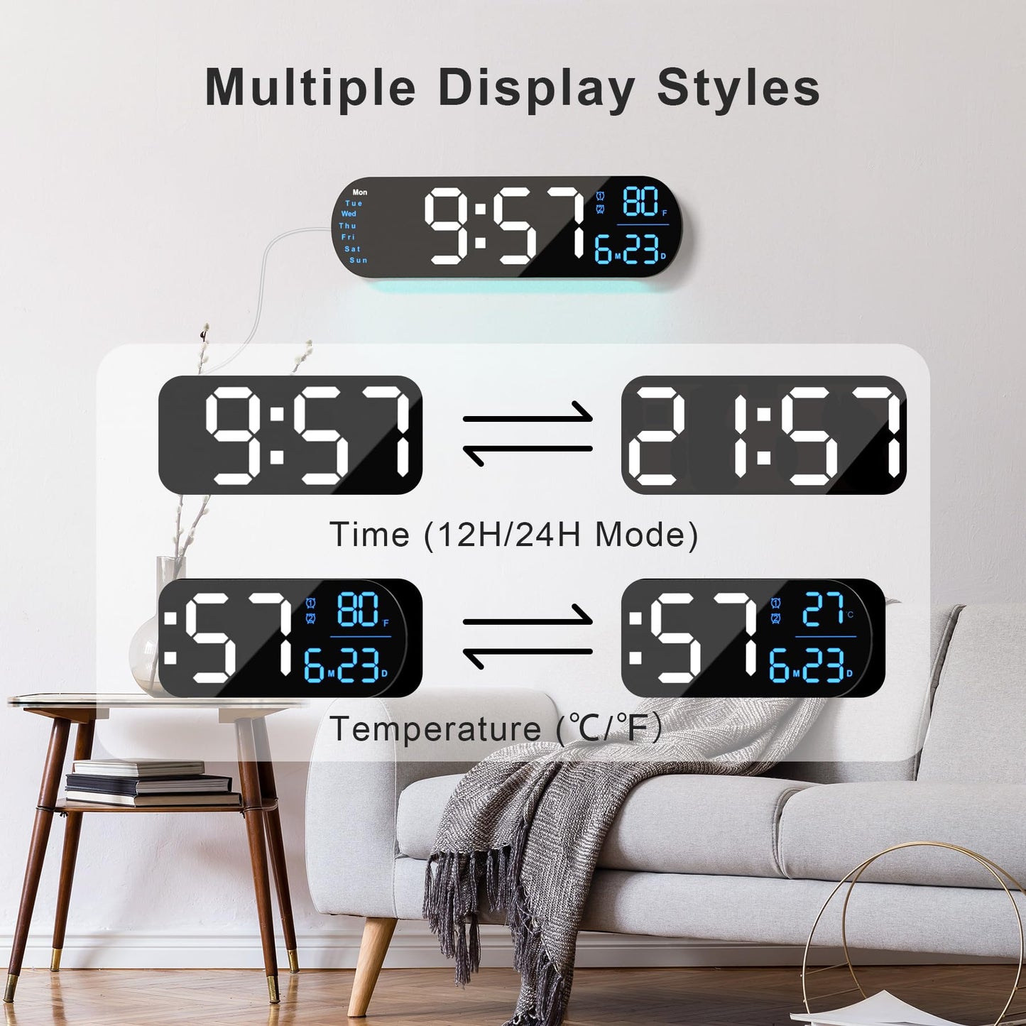 Sandsberg | Multi Funktionale LED Display Uhr
