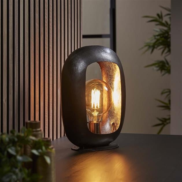 Sandsberg - Moderne schwarze Nickel-Tischlampe mit industriellem Charme