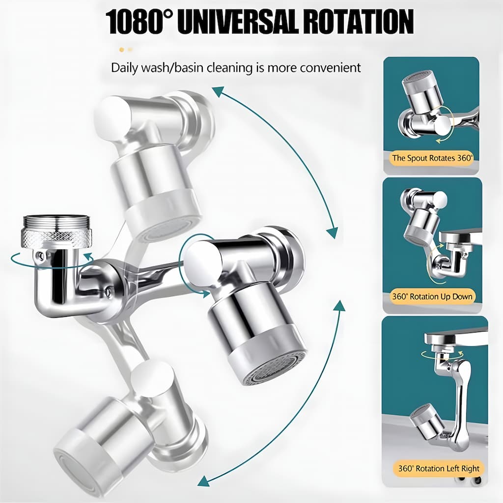 Sandsberg Gratis | Farea™ - Universal Drehbarer 1080°-Wasserhahnaufsatz