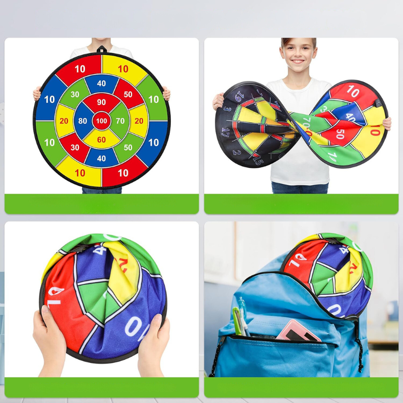 Sandsberg | Großes Kinder-Dartboard mit Haftbällen & Dartpfeilen – PlayTarget
