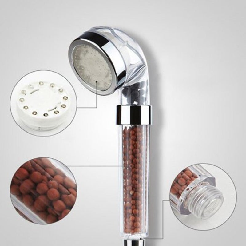 Duschköpfe & Kombinationen Led 7 Farben wechselnder Anion Duschkopf Silber