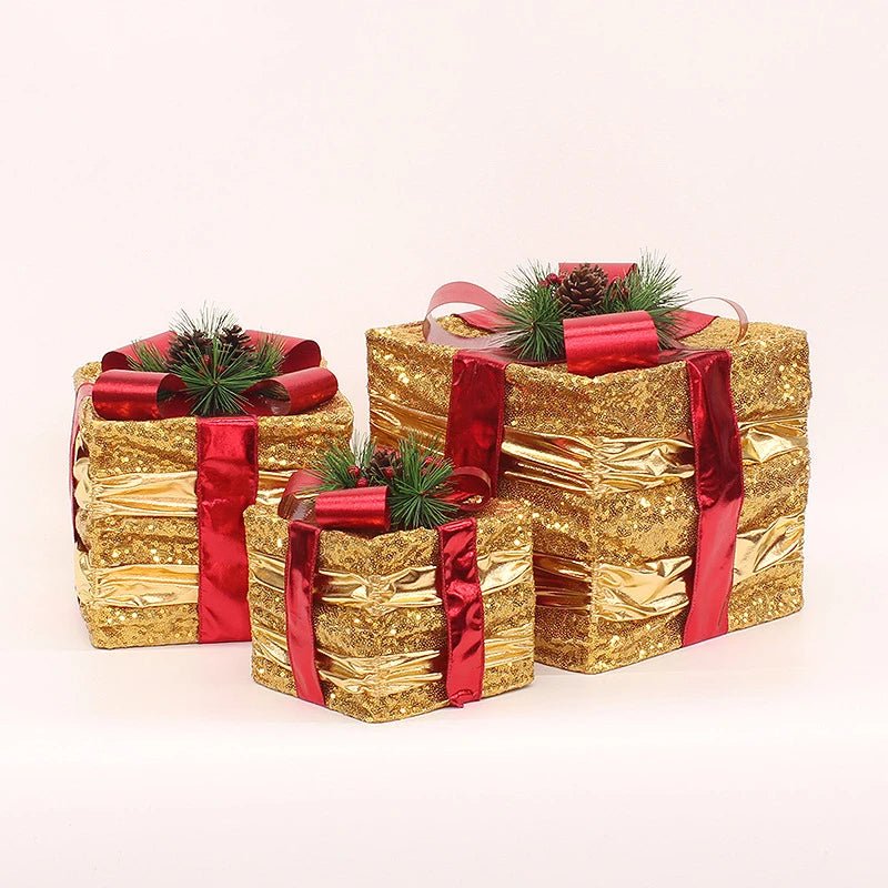 Sandsberg | LED Weihnachten Weihnachtsbaum, Schneemann oder Geschenkbox Dekoration – Schneemann & Rehkitz Baum Dekorationen, Perfekte Feiertagsornamente & Neujahrsgeschenke