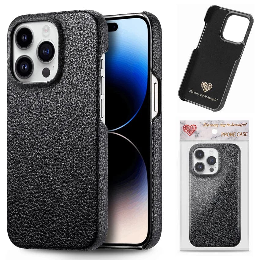 iPhone-Hülle aus Litschi-Grain-Leder | Luxuriöse, stoßfeste und stilvolle Hülle