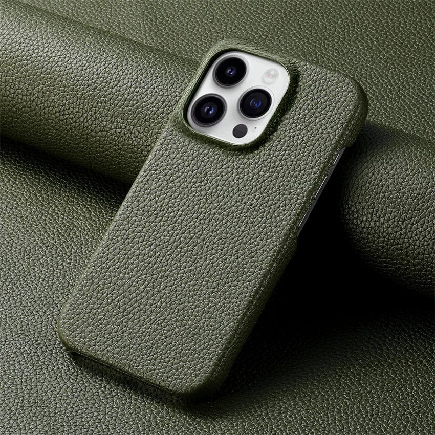 iPhone-Hülle aus Litschi-Grain-Leder | Luxuriöse, stoßfeste und stilvolle Hülle