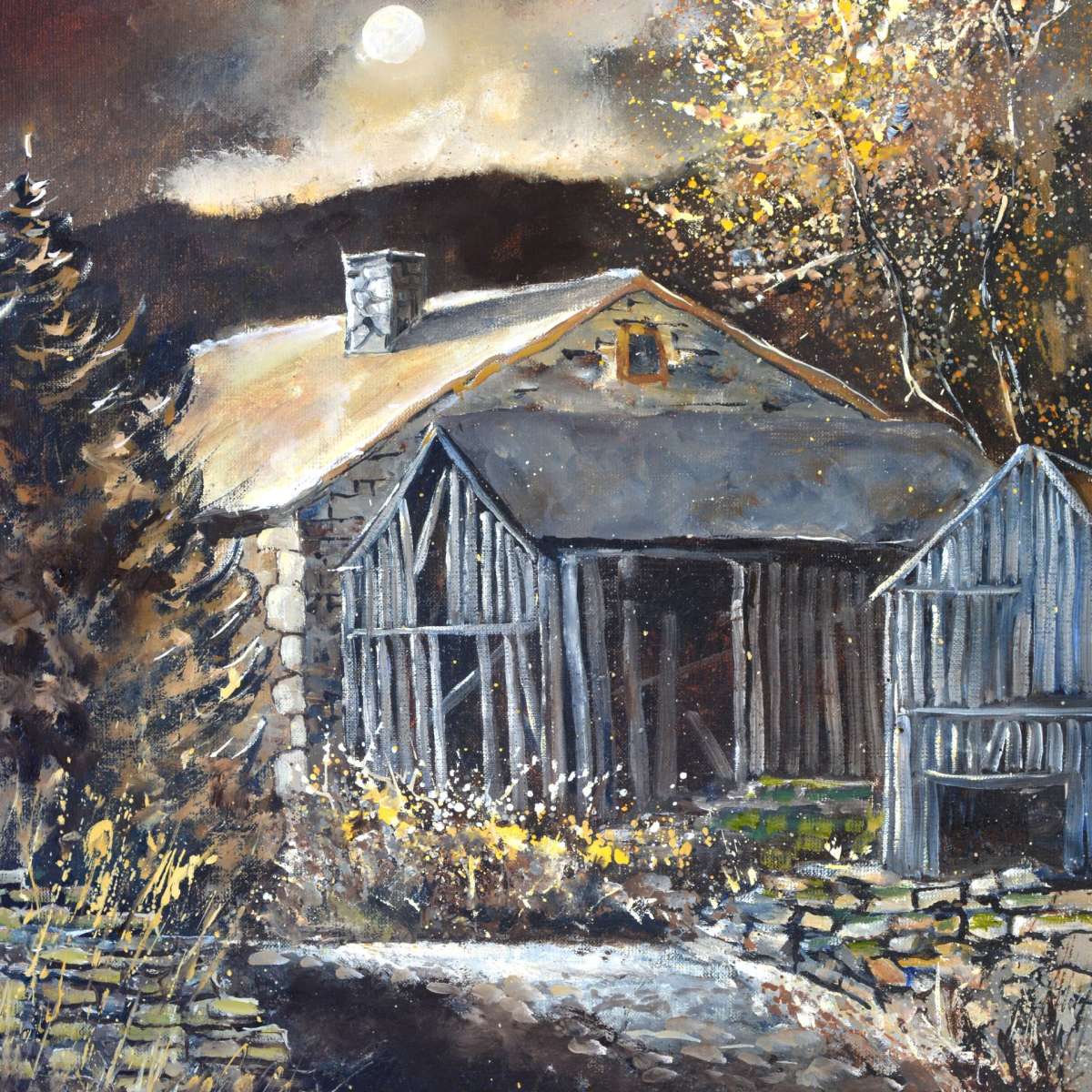 Sandsberg | Moonshine An Alten Scheunen I Wandkunst