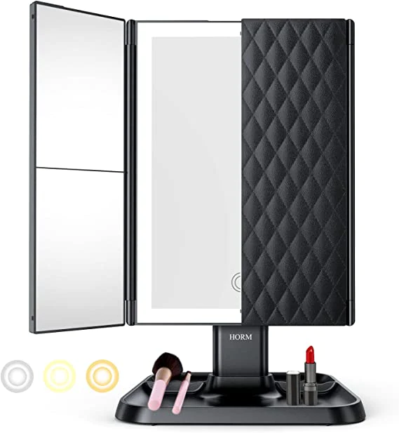 Trifold Mirror - LED-Make-upspiegel mit dreifarbiger Beleuchtung
