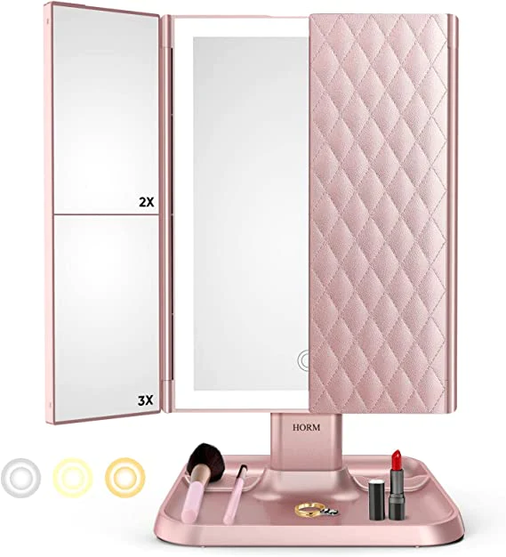 Trifold Mirror - LED-Make-upspiegel mit dreifarbiger Beleuchtung