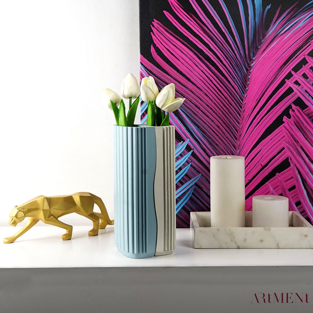 Minimal Jigsaw Puzzle Linear Vase (Set von 2)