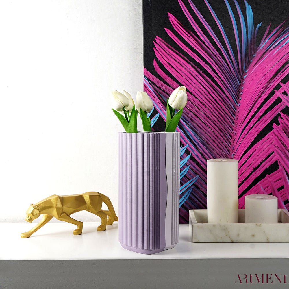 Minimal Jigsaw Puzzle Linear Vase (Set von 2)