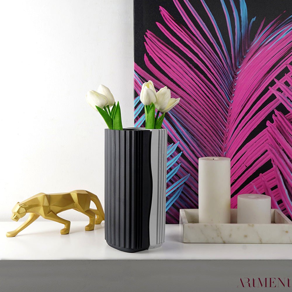 Minimal Jigsaw Puzzle Linear Vase (Set von 2)