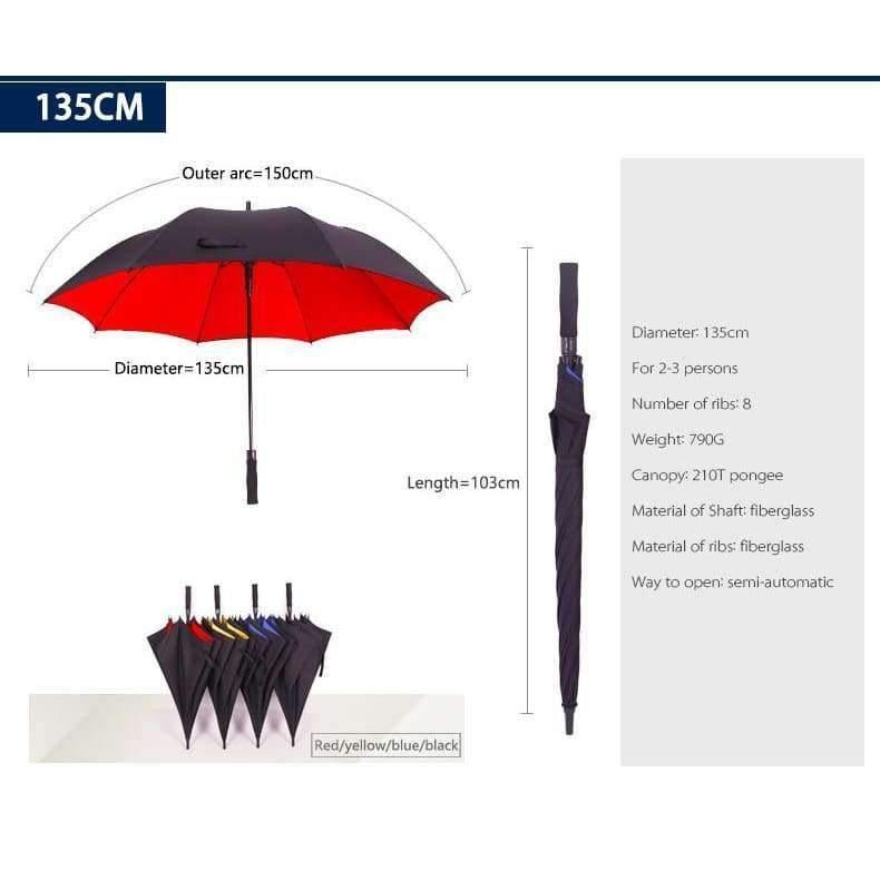 130cm large umbrella men's golf umbrella windproof double-layer automatic long-handled umbrella ladies men's