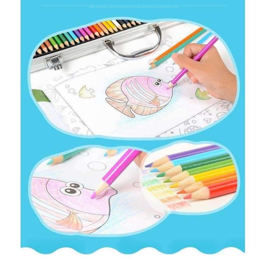 163/260 Stk Kinder Malset Schülermalerei Wasserfarben Palette Pinsel Stift Werkzeugbox Kinder Geschenkbox Kunst Malbedarf