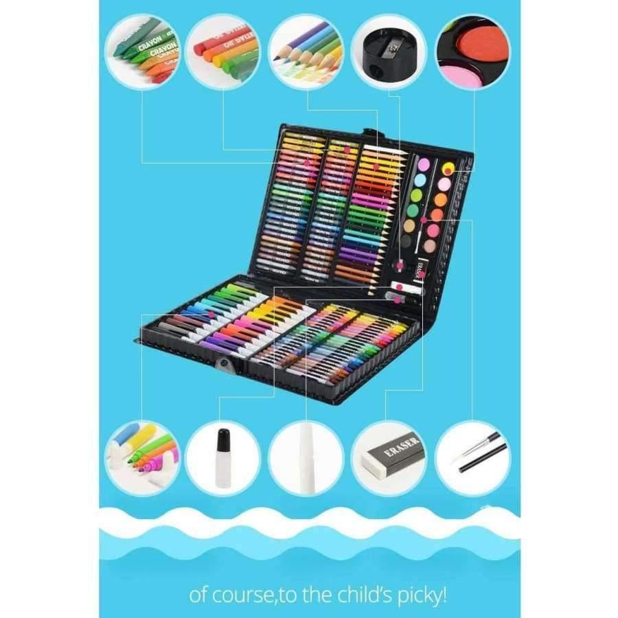 163/260 Stk Kinder Malset Schülermalerei Wasserfarben Palette Pinsel Stift Werkzeugbox Kinder Geschenkbox Kunst Malbedarf