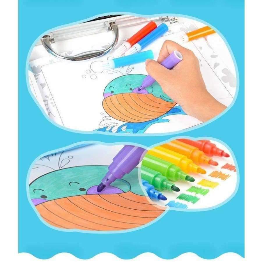 163/260 Stk Kinder Malset Schülermalerei Wasserfarben Palette Pinsel Stift Werkzeugbox Kinder Geschenkbox Kunst Malbedarf