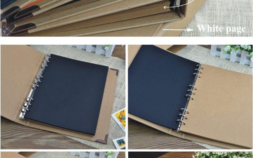 30 Seiten Blanko/Losblätter Fotoalbum Scrapbook Handgemacht/Hochzeit/DIY/Selbstklebend/Papier Fotoalbumhülle Kraftalbum für Fotos