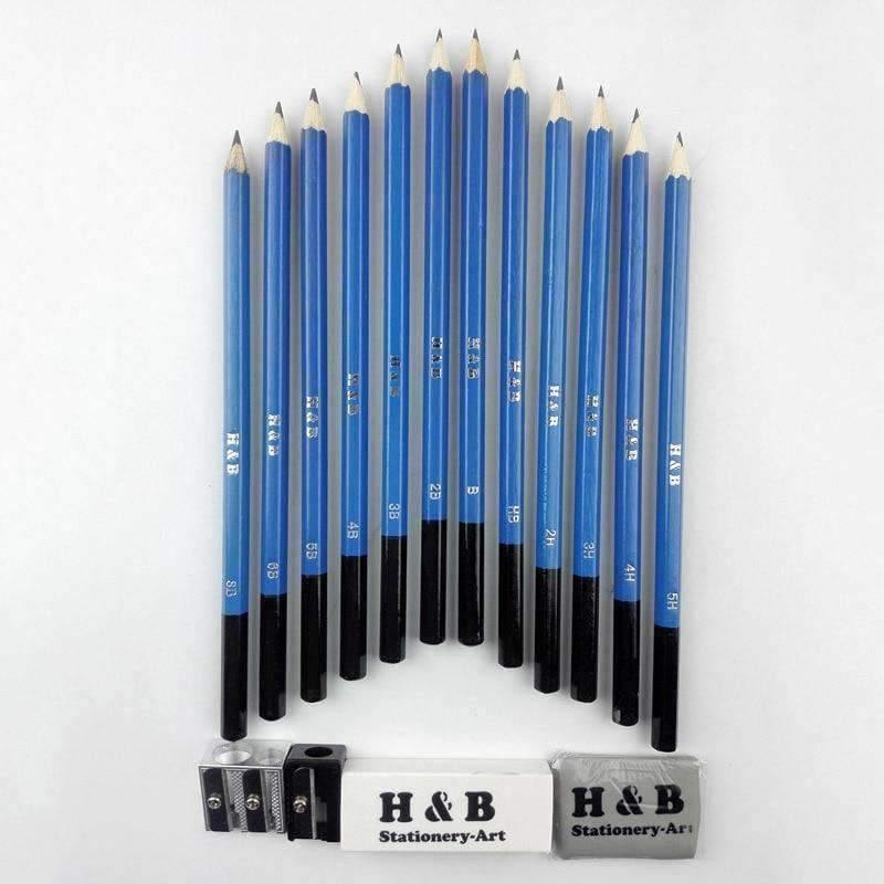32Pcs/lot Skizz Zeichnungswerkzeug-Set Professionelles Malset Kunstbedarf Bleistift, Radiergummi, Messer, Bleistiftexpander, Anspitzer